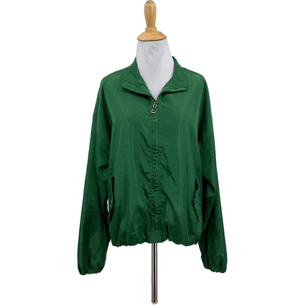 Superdown Jacket Women S Small Green Satin Bomber Full Zip Lightweight Outerwear